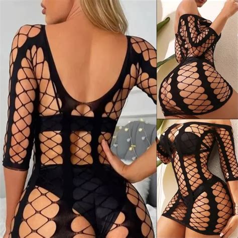 ROBE DE COUVERTURE bikini noir en filet de pêche pour femmes bodycon creux vêt EUR