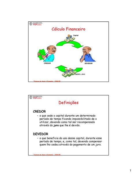 Calculo financeiro aula11 Técnicas de Apoio à Economia 2004