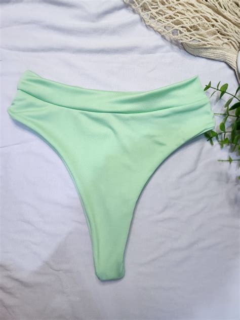Calcinha Cintura Alta Hot Pants Segura Barriga Para Praia Ou Piscina Moda Praia Biquine Barato