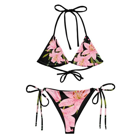 Lily Flower String Bikini Set Etsy