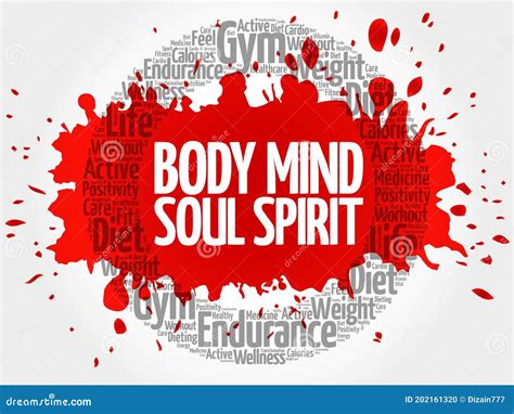 Body Mind Soul Spirit Word Cloud Stock Illustration Illustration Of