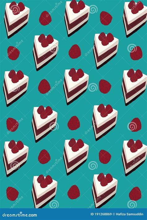 Cake Slices Background Vector Illustration Decorative Design Stock