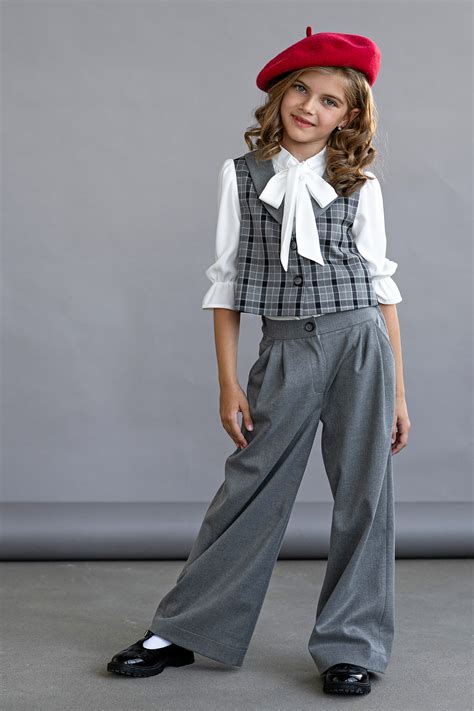 Брюки школьные широкие (палаццо) в цвете: Серый Ole! Twice | Купить ...