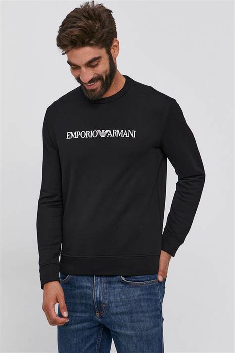 Кофта Emporio Armani чоловіча колір чорний з принтом | ANSWEAR.ua