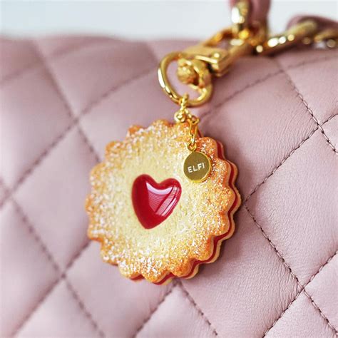 handmade jam cookie bag charm kawaii heart biscuit keychain etsy