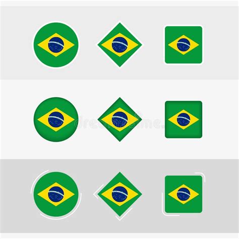 Iconos De La Bandera De Brasil Establecen La Bandera Vectorial De