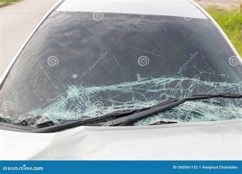 Broken Car Windshield Crash Windshield Glass The Broken And Damaged