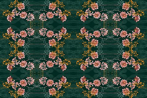 Art Nouveau Pattern Green Wallpaper | Happywall