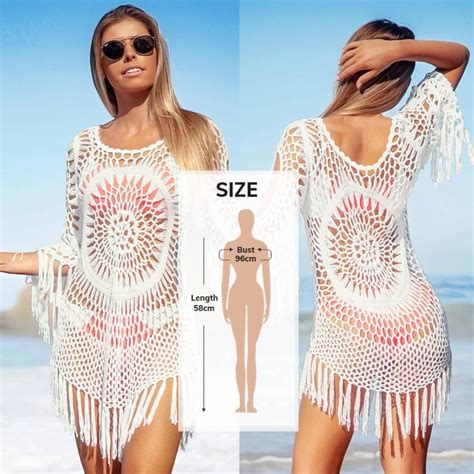 Summer White Crochet Bikini Cover Up With Fringe Trim Etsy