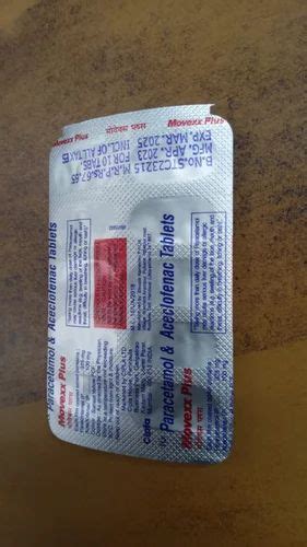 Cipla Movexx Plus Paracetamol Aceclofenac Tablet At Rs 199box