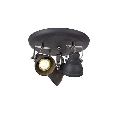 3 Light Ceiling Spotlight Cluster In Dark Grey With Chrome Highlights