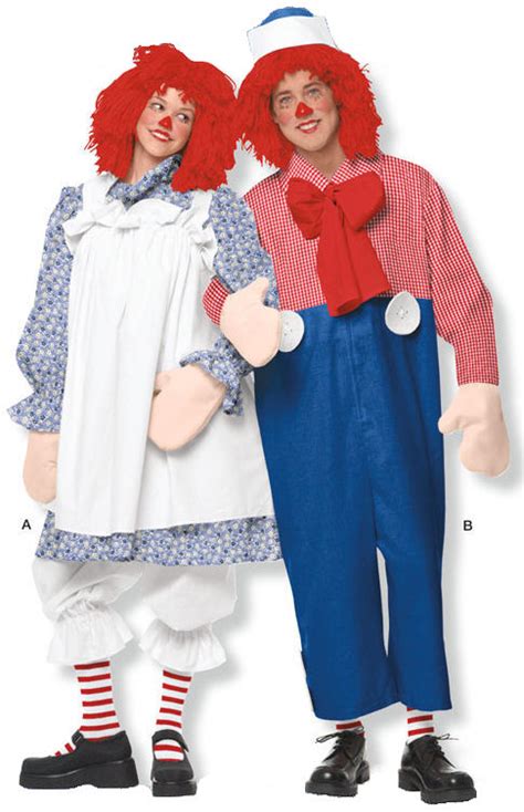 Raggedy Ann And Andy Adult Costume Patterns Simplicity 9370 5425 4854 4004 3602 2514 Or 2785