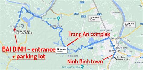 Ninh Binh Bai Dinh Travel Route Map Northern Vietnam