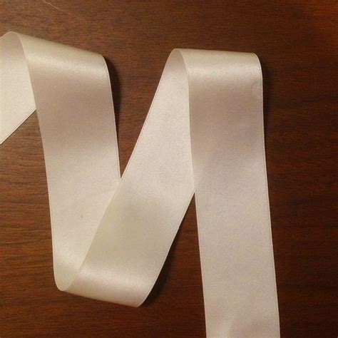 Ivory Double Face Silk Satin Ribbon 36mm 1 1 2 Renaissance Fabrics