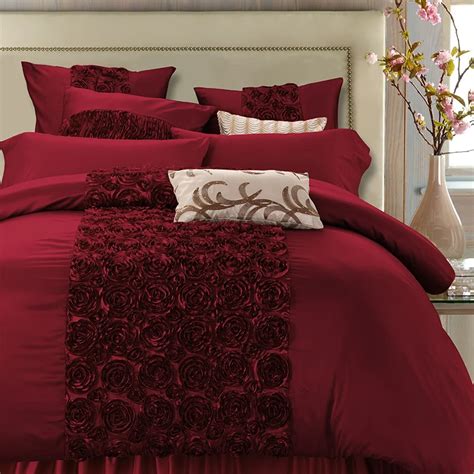 Buy 4 6pcs Luxury Red Wedding Royal Bedding Set Queen