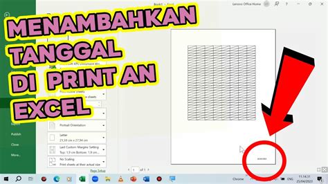 Cara Menambahkan Tanggal Di Lembar Print Microsoft Excel YouTube