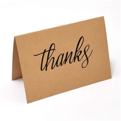 10 Sheets 10145cm Kraft Paper Thank You Folding Cards Writable