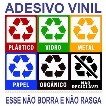 Adesivo Para Coleta Seletiva De Lixo Reciclagem Unidades