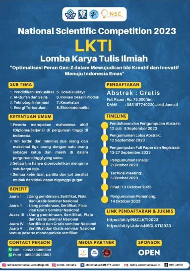 Lomba Karya Tulis Ilmiah Nasional Info Lomba Terbaru