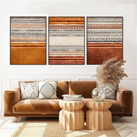 Organic Rug Pattern Abstract Art Print Set Of 3 Living Room Wall Art