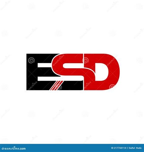 letter esd simple monogram logo icon design stock vector
