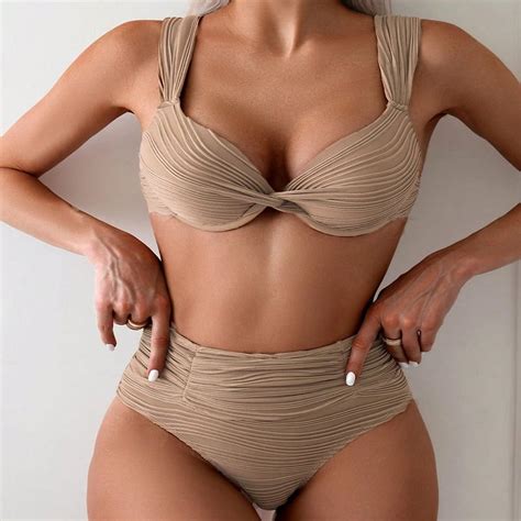 Generic Swimsuit Women New Solid Color Sexy Bikini Beach Hot Spring Swimsuit Advanced