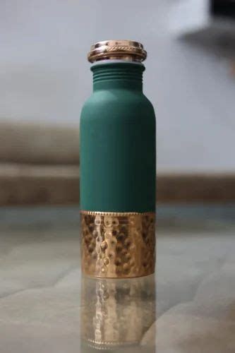 Brijaza Stylish Half Hammered And Matt Finish Copper Bottle At Rs