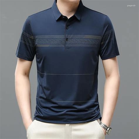 Men S Polos Summer Short Sleeved Polo Shirt Business Casual Solid