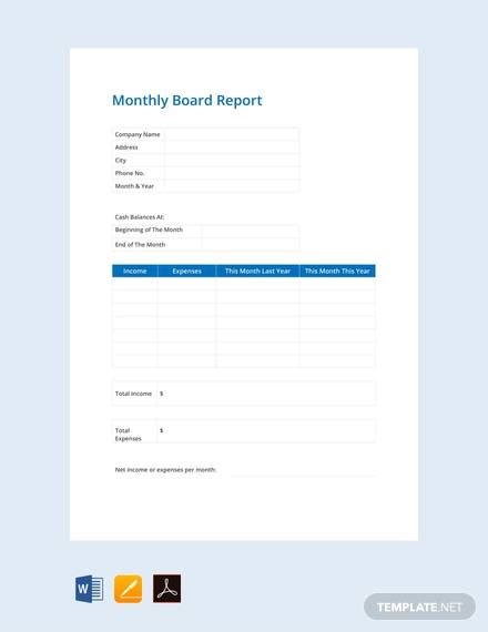 FREE 20 Board Report Samples In PDF MS Word Pages Google Docs