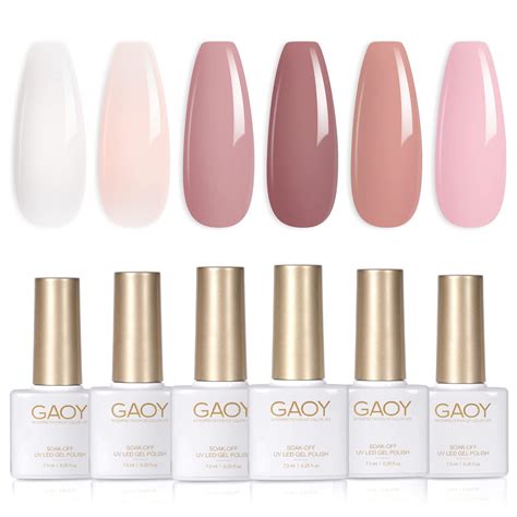 Pink Nude Gel Nail Polish Set Neutral Colors Jelly Milky White Soak Off Uv Light Cure Gel