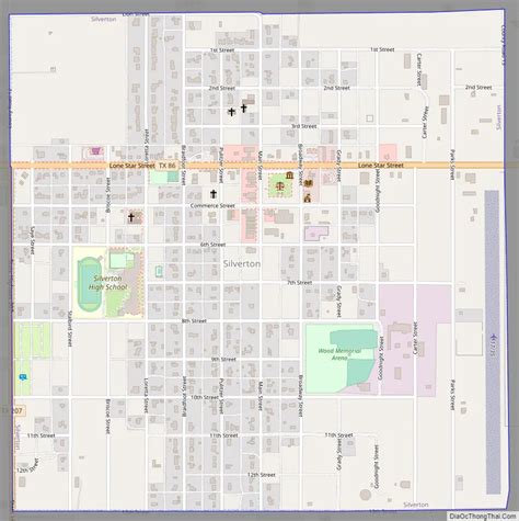 Map of Silverton city, Texas - Thong Thai Real