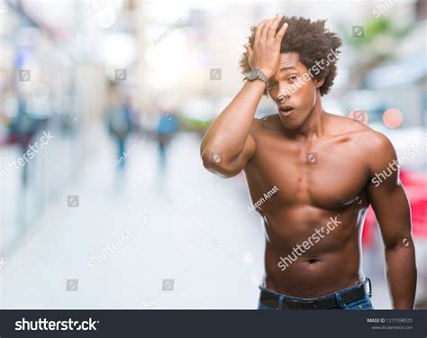 Стоковая фотография Afro American Shirtless Man Showing Nude Shutterstock