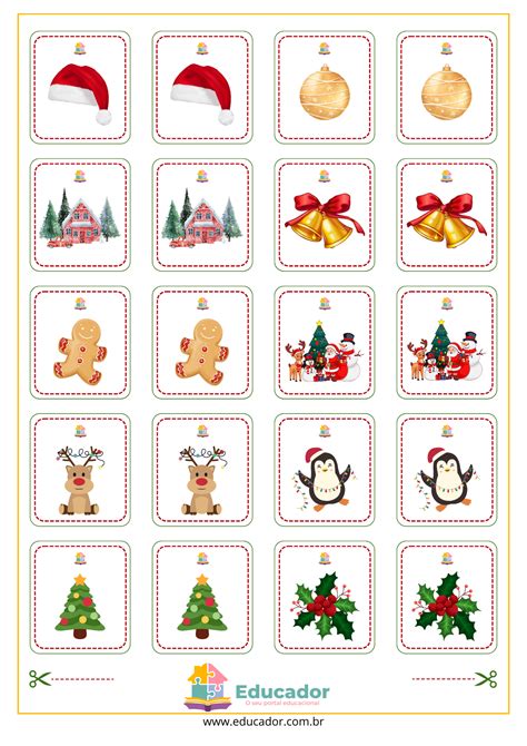 Jogo De Natal Para Imprimir - Jogo da memória do natal para imprimir - Educador