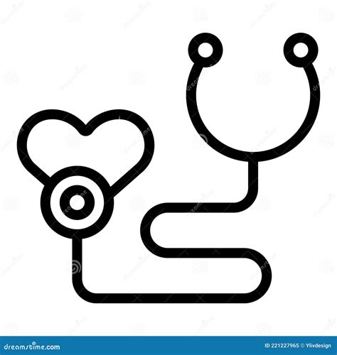 Stethoscope Icon Outline Style Stock Vector Illustration Of White