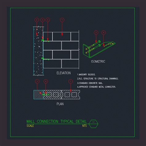 Detalles Constructivos De Muros En DWG 129 09 KB Librería CAD