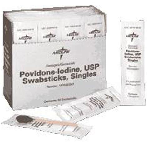 Medline Povidone Iodine 10 Usp Swabstick Singles