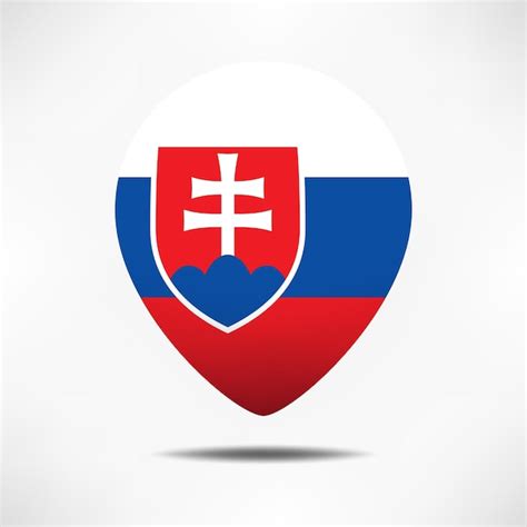 Premium Vector Slovakia Map Pointers Flag With Shadow Pin Flag
