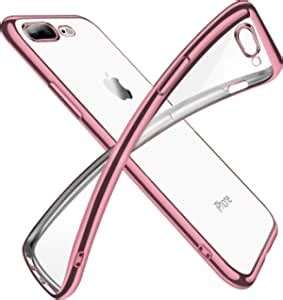 Amazon co jp iPhone8Plus ケース iPhone7Plus ケースクリア 透明 tpu シリコン メッキ加工 スリム