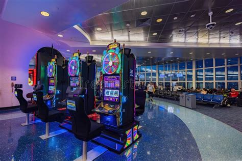 Interior View of the Waiting Room with Gambling Machine in Harry Reid ...