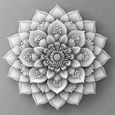 Decorative Mandala With Gray Color Design Premium Ai Generated Image