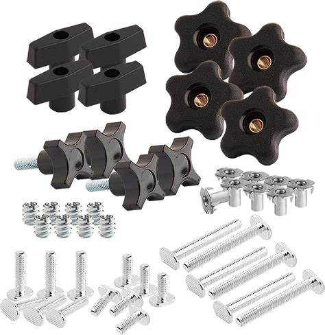 POWERTEC T Track Knob Kit 1 4 20 Threaded Bolts And Washers 46 Piece