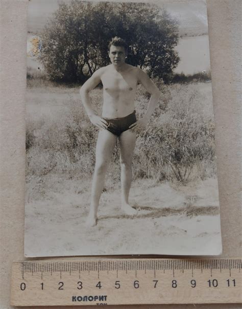 Shirtless Man Trunks Bulge Beefcake Affectionate Guy Muscle Gay Int Vtg Photo Etsy