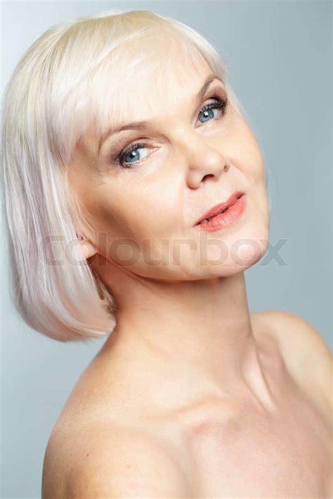 Nude Senior Lady Stock Image Colourbox