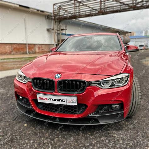 Губа переднего бампера BMW 3 series f30 M-Performance style (черный мат ...