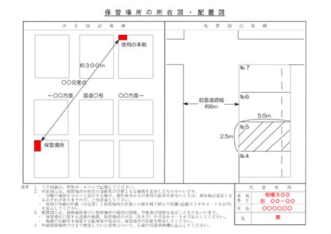 車庫証明 所在図・配置図の書き方 - 相模原市中央区・南区・緑区の車庫証明代行8000円（税別）より 行政書士相模中央法務事務所