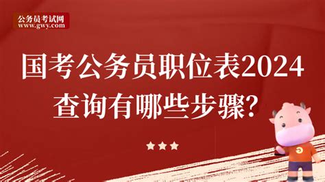 国考公务员职位表2024查询有哪些步骤？附2024国考职位表 公务员考试网