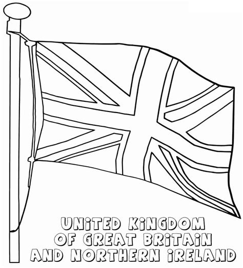 United Kingdom Flag Coloring Pages - Coloring Cool