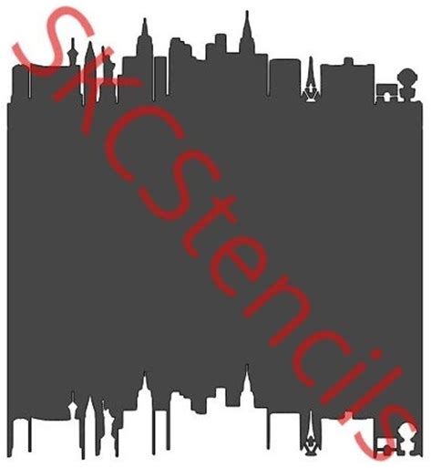 Double Sided Las Vegas Skyline Stencil Etsy In 2022 Vegas Skyline