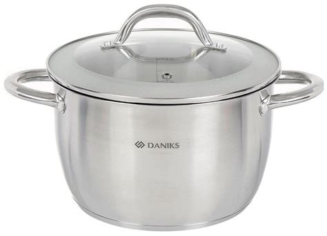 Кастрюля DANIKS, Нержавеющая сталь, 5 л - купить по выгодной цене в ...