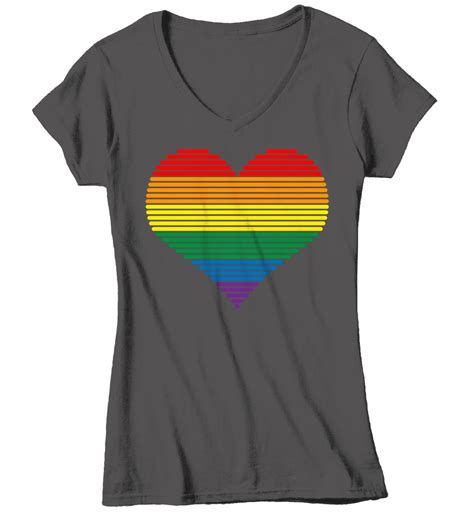 Women S Lgbt T Shirt Gay Pride Shirts Heart Gay T Shirt Etsy